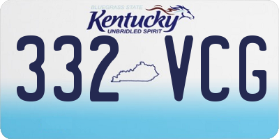 KY license plate 332VCG
