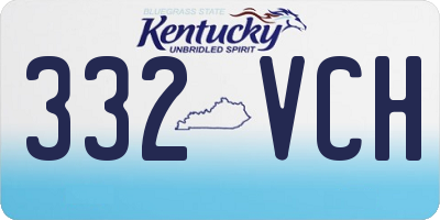 KY license plate 332VCH