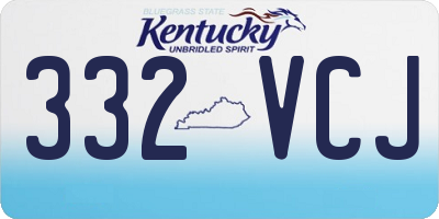 KY license plate 332VCJ