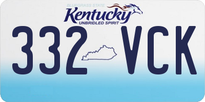 KY license plate 332VCK
