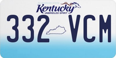 KY license plate 332VCM