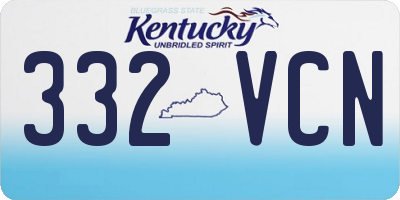 KY license plate 332VCN