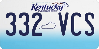 KY license plate 332VCS