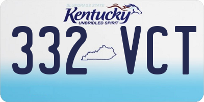 KY license plate 332VCT