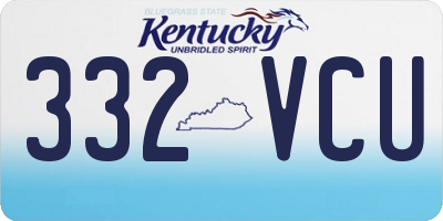 KY license plate 332VCU