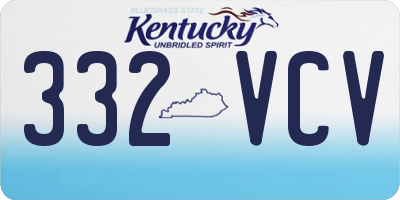 KY license plate 332VCV
