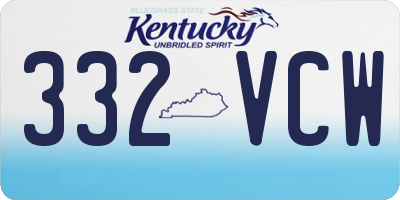 KY license plate 332VCW