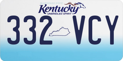 KY license plate 332VCY