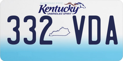 KY license plate 332VDA