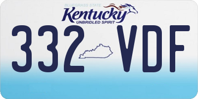 KY license plate 332VDF