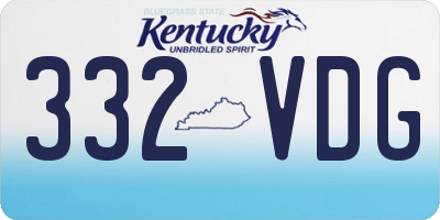 KY license plate 332VDG