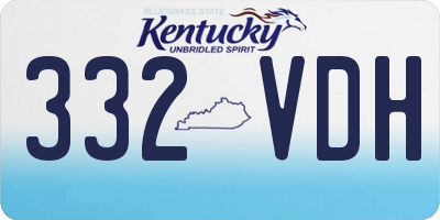 KY license plate 332VDH