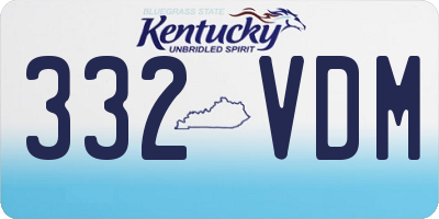 KY license plate 332VDM
