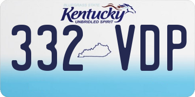 KY license plate 332VDP