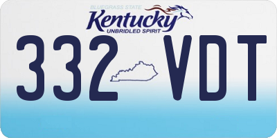 KY license plate 332VDT