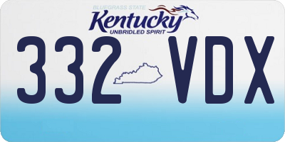 KY license plate 332VDX