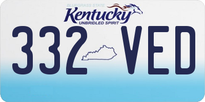 KY license plate 332VED