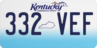 KY license plate 332VEF