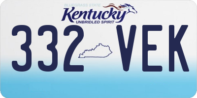 KY license plate 332VEK