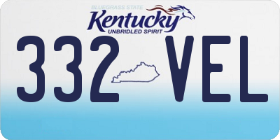 KY license plate 332VEL
