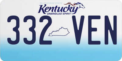 KY license plate 332VEN