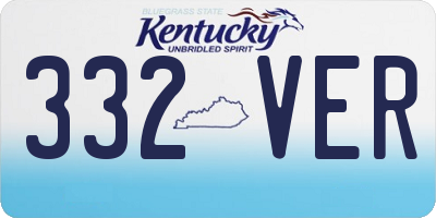 KY license plate 332VER