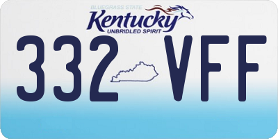 KY license plate 332VFF