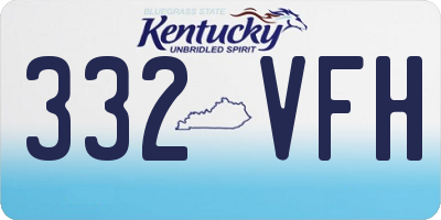 KY license plate 332VFH