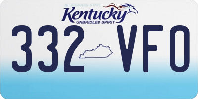 KY license plate 332VFO