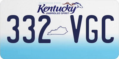 KY license plate 332VGC