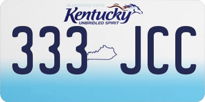 KY license plate 333JCC