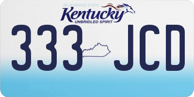 KY license plate 333JCD