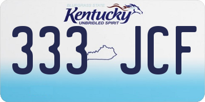KY license plate 333JCF