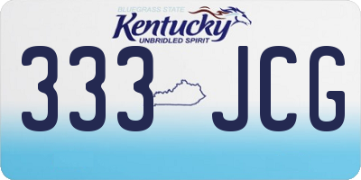 KY license plate 333JCG
