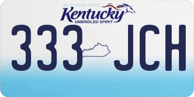 KY license plate 333JCH