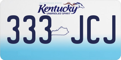 KY license plate 333JCJ