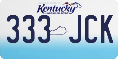 KY license plate 333JCK