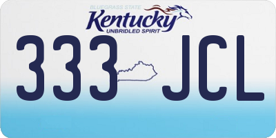 KY license plate 333JCL