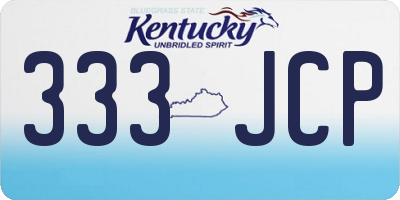 KY license plate 333JCP