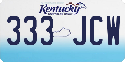 KY license plate 333JCW