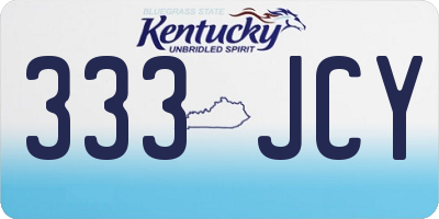 KY license plate 333JCY