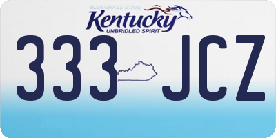 KY license plate 333JCZ