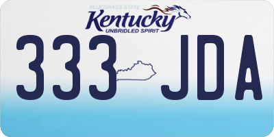 KY license plate 333JDA