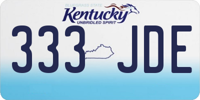 KY license plate 333JDE