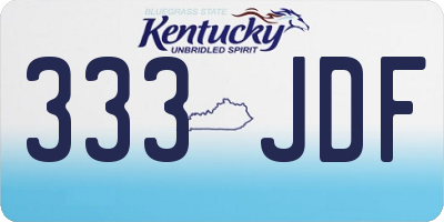KY license plate 333JDF