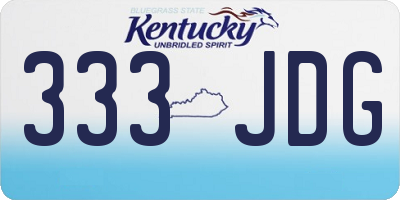 KY license plate 333JDG