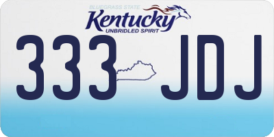 KY license plate 333JDJ