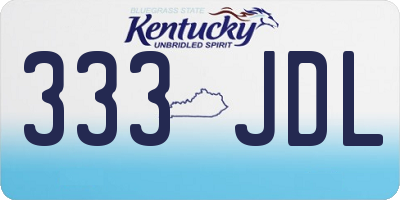 KY license plate 333JDL