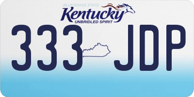 KY license plate 333JDP