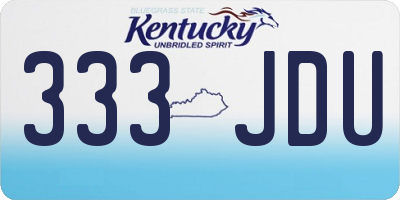 KY license plate 333JDU
